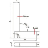 INSIZE Measuring Equipment Insize Machinist 90° Square Range 200x130mm Series 4707-200